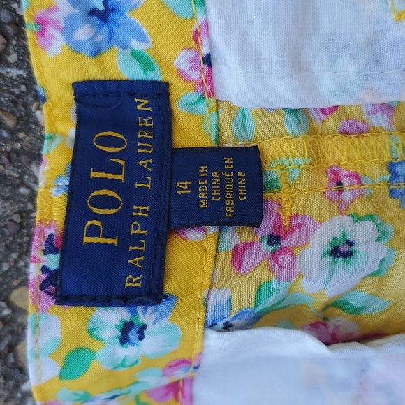 Polo Ralph Lauren Spring Yellow Flower Shorts Girls 14 - Picture 3 of 6